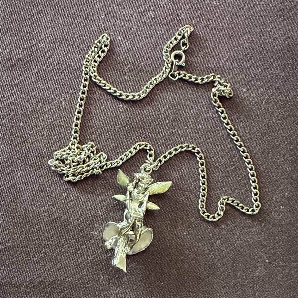 Silver Fairy Pendant Necklace - Women Jewelry